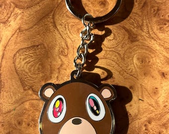 Kanye West Graduation Bear Keychain | Ye Fan Gift | Enamel Keychain | Hip Hop Fan Gift | Music Lover Gift | Rap Fan Gift