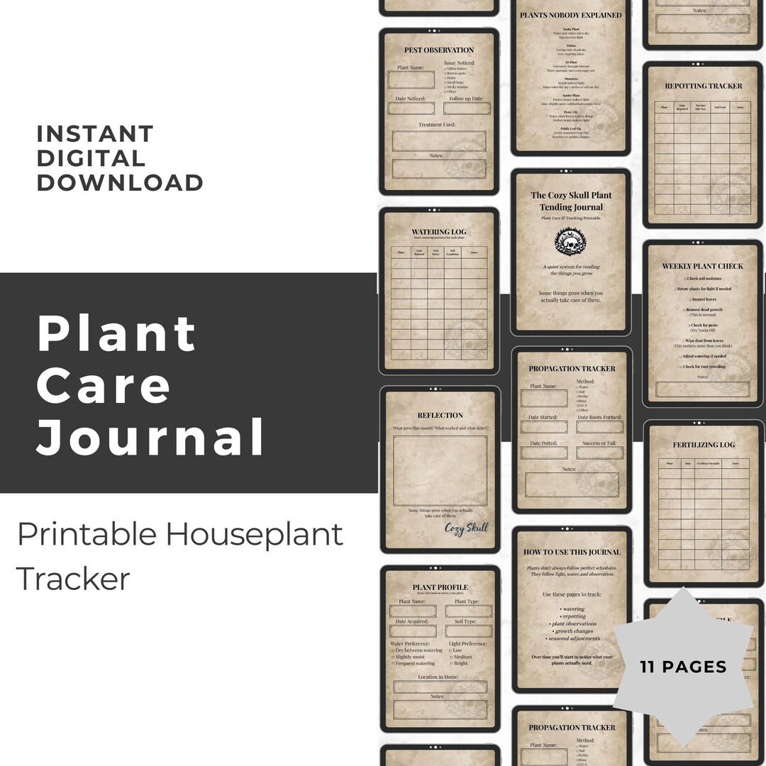Plant Care Journal Minimalistic Printable | Houseplant Tracker ...