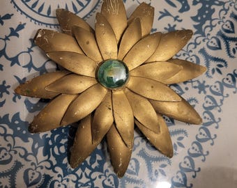 Unique vintage floral metal decorarative piece