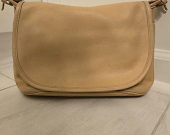 Vintage Coach Brown Leather Shoulder Bag | 1980s Buckle Flap - Etsy