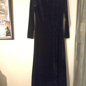 Floor Length Vintage Black Velvet Dress