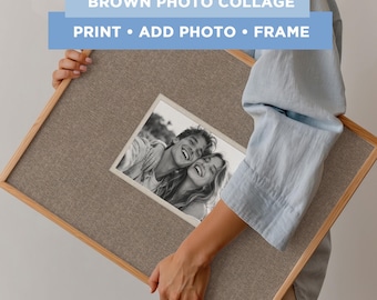 Couple Photo Collage Printable Gift for Couple Birthday Picture Frame DIY Romantic Photo Display Template