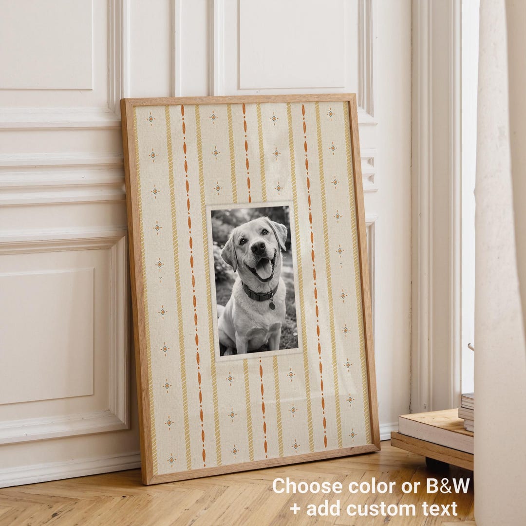 Personalized Dog Photo Matted Frame Custom Puppy Nursery Decor Photo ...
