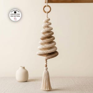 Crochet Spiral Tree Pattern PDF, Modern Boho Wall Hanging Pattern, Twisted Crochet Tree Decor, Wind Spinner Crochet Pattern, Home Decor DIY