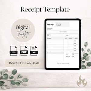Sales Receipt Template: Business Payment Form (PDF, Word, Excel)