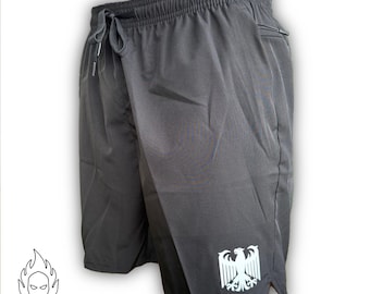 Deutschland Shorts Schwarz –  Kurze Hose Weißer Adler