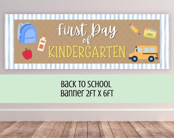 First Day of School Digital Banner, Back to School Banner, Editable Printable Canva Template (Digital Download)