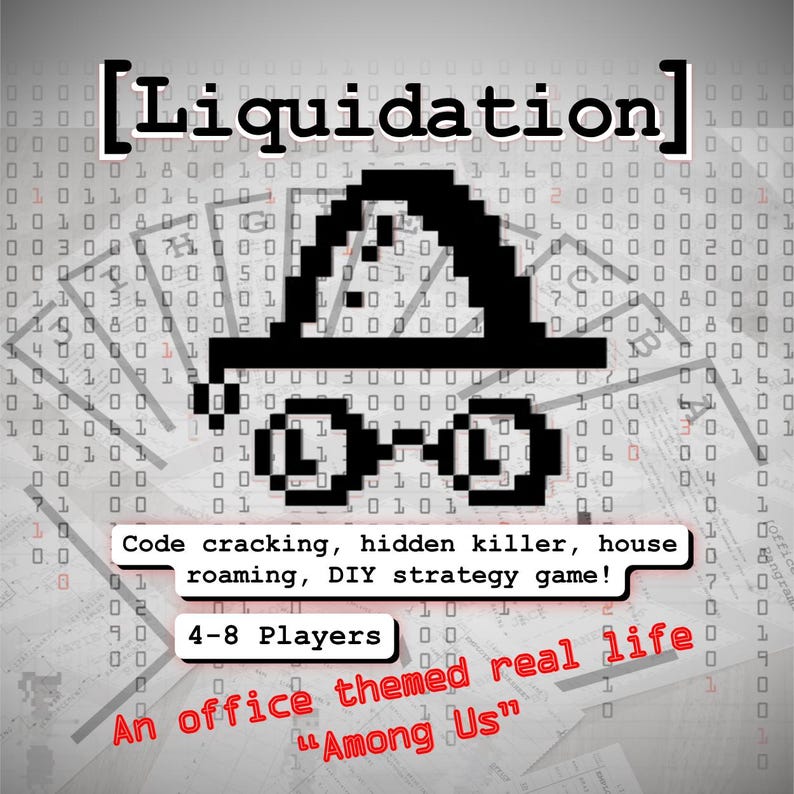 Hidden Role, Social Deception, Printable Strategy Game - LIQUIDATION image 1
