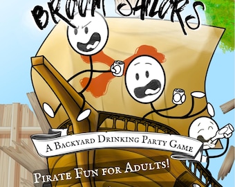 Team Race, Backyard Drinking Printable Party Game - BROOM SAILORS