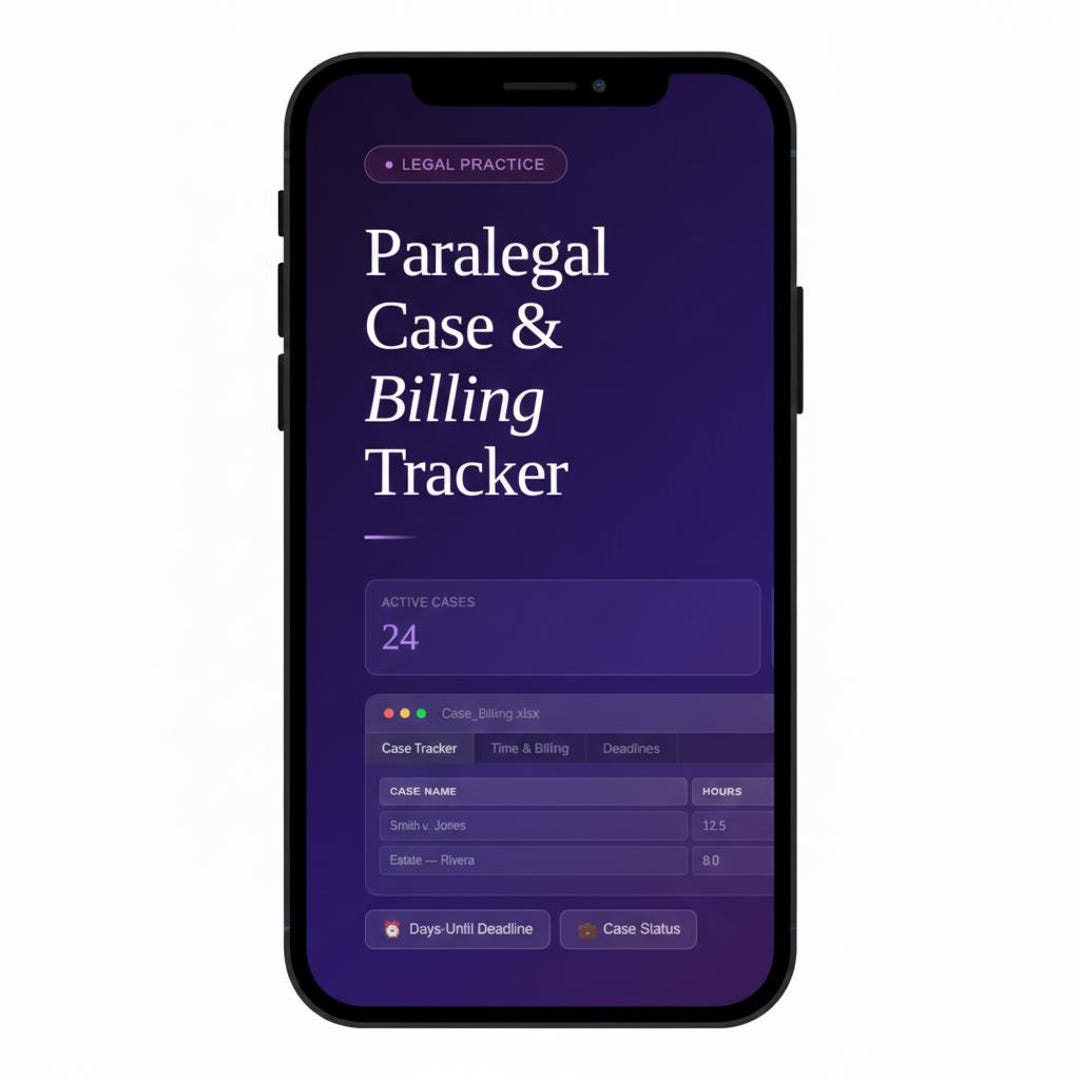 Paralegal Case & Billing Tracker - Etsy