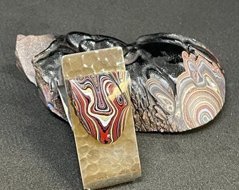 Corvette Car Paint, circa 1990s aka Fordite on Sterling Silver Money Clip