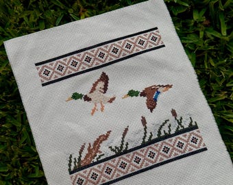 Flying Mallards Cross-stitch digital pattern