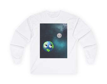 Happy earth, anxious moon Unisex Ultra Cotton Long Sleeve Tee