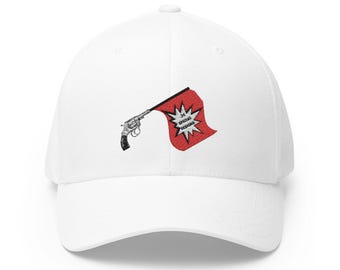 34 Special logo Revolver Flag Embroidered Cap | Firearm Pistol Design