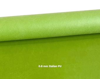 Faux cuir texturé citron vert 0,8 mm, matériau PU pour la fabrication de sacs, portefeuilles, Côme italien