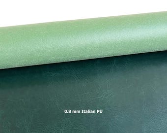 Faux cuir vert 0,8 mm, matériau PU pour sacs, portefeuilles, bricolage, Côme italien
