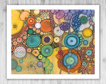 GICLEE PRINT - Hoppipolla - DoodlePainting - Select Your Size