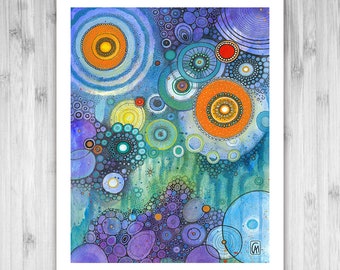 GICLEE PRINT -  My Tears Are Becoming A Sea - DoodlePainting - Select Your Size