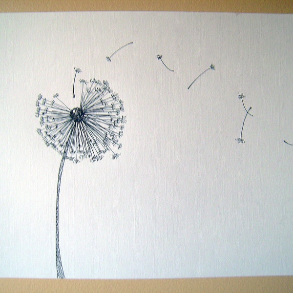 Hand Drawn Dandelion Ink Artwork