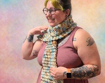 Beginner Crochet Scarf Pattern | Bulky Textured Unisex (PDF Download)