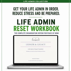 Life Admin Reset Workbook | Printable Organisation Planner (34 Pages)