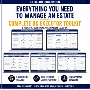 Complete UK Executor Toolkit | Estate Administration, Probate, Funeral Planner (Digital Download)