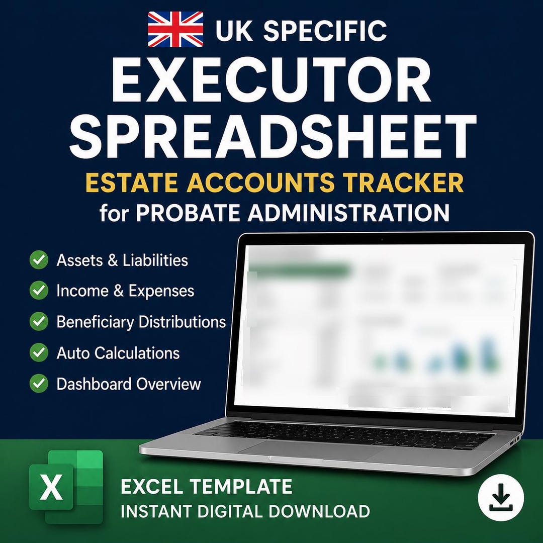 UK Executor Spreadsheet Estate Accounts Tracker For Probate Estate UK Executor Spreadsheet Estate Accounts Tracker For Probate Estate
