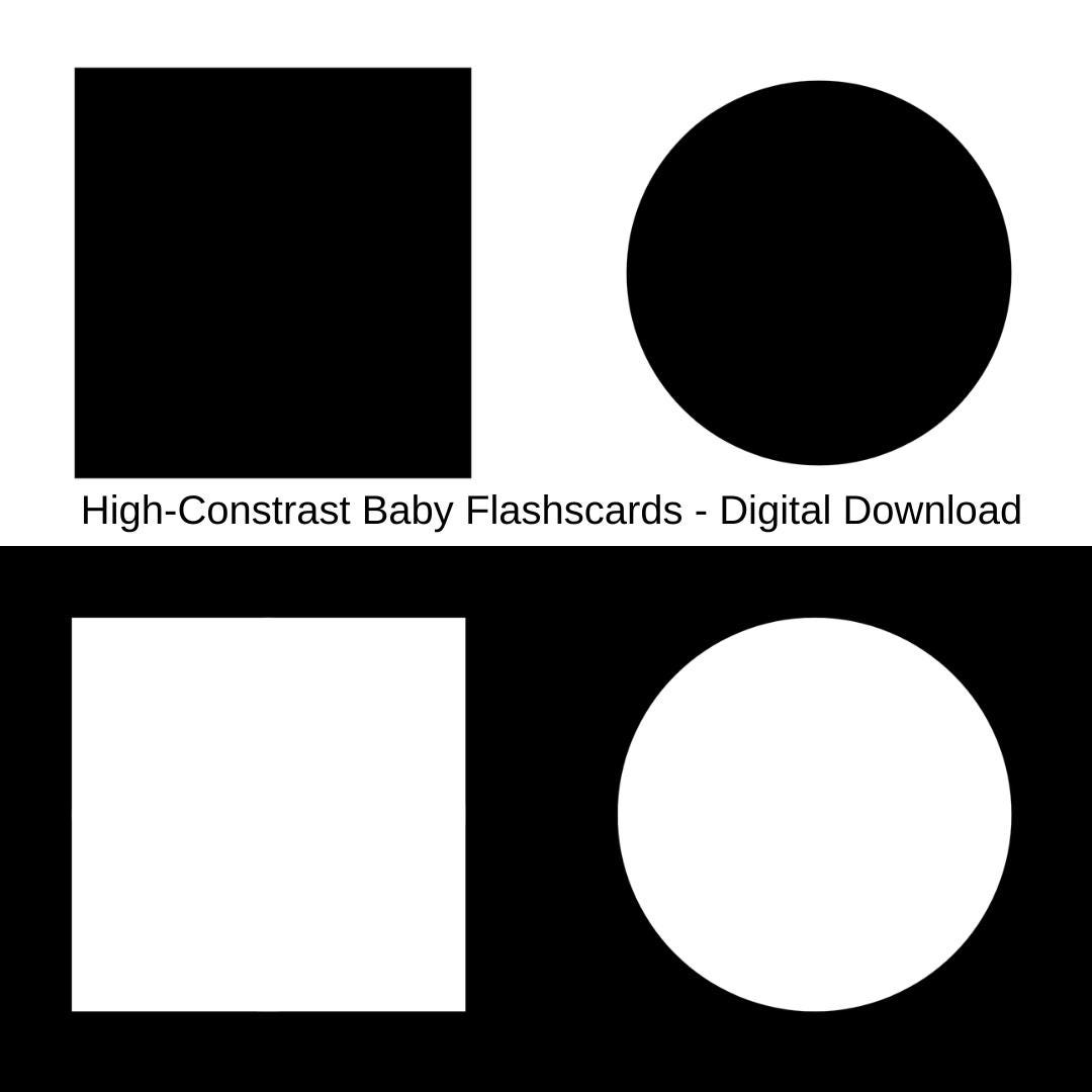 High Contrast Baby Flashcards • Black & White Visual Cards • Infant ...