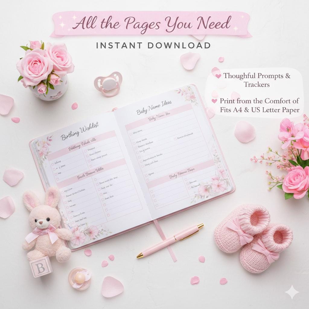 Pregnancy Journal Printable PDF | Pregnancy Planner | Baby Memory Book | Maternity Keepsake ...