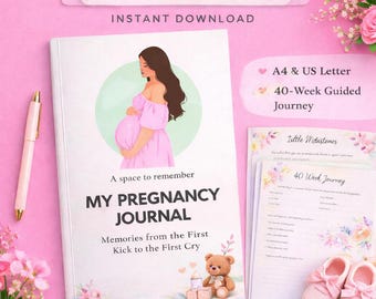 Journal de grossesse PDF imprimable | Planificateur de grossesse | Livre de souvenirs pour bébé | Souvenir de maternité | Téléchargement instantané
