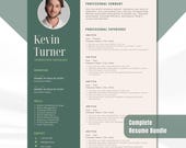 Complete Resume Bundle | Cover Letter, Reference Page | Edit with Canva (A4/US Letter)