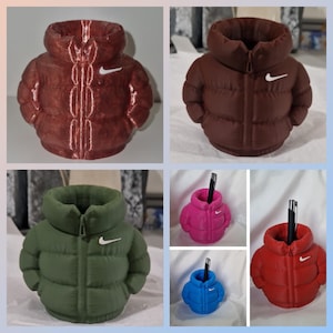 Nike Inspired Puffer Jacket Flower / Plant Pot / Pen Pot