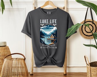Lake Life T-Shirt, Cabin Life, Mountain Cabin by the Lake Graphic Tee