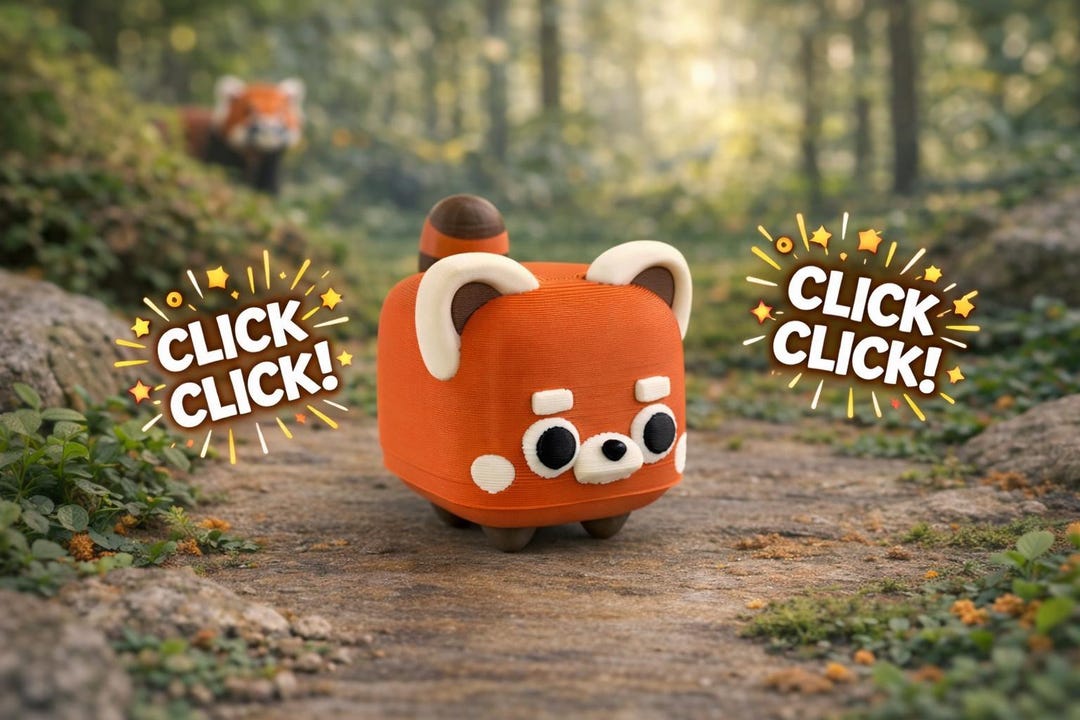 Panda Click 3D Printed Red Panda Clicker Keyring | Flexi Sensory Desk Toy - Etsy