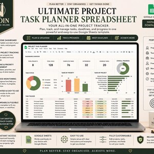 Ultimate Project Task Planner Spreadsheet | Google Sheets Project Tracker