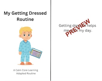 Mi rutina para vestirme: historia social / Horario visual para autismo imprimible / Libro adaptado en PDF / Habilidades para la vida en educación especial