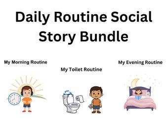Paquete de historias sociales de rutina diaria: Horario visual para mañana, tarde e ir al baño (descarga digital)