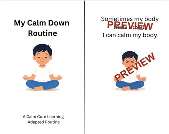 Mi rutina para calmarme: historia social / Horario visual para autismo (imprimible) / Libro adaptado en PDF / Apoyo conductual para educación especial