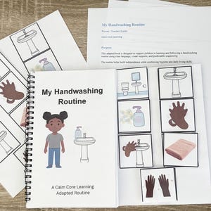 Handwashing Routine Adapted Book | Physical Product | Autism Visual Schedule | Laminated Velcro Book | Special Education Life Skills