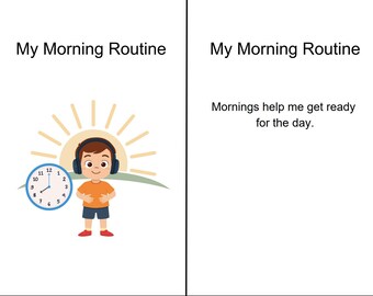 Historia social de rutina matutina / Horario visual imprimible para autismo (descarga digital)