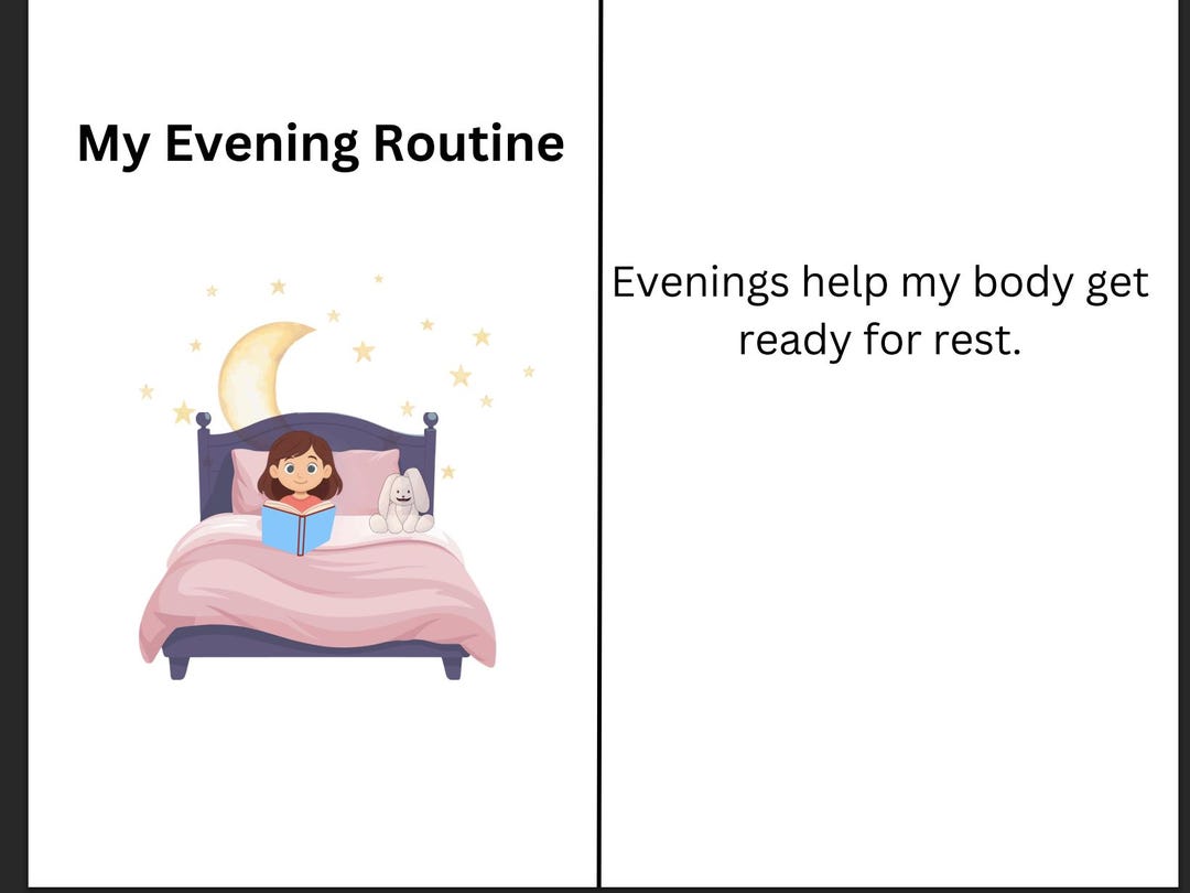 Autism Evening Routine Social Story | Bedtime Visual Schedule Printable ...