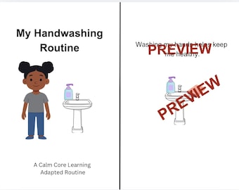 Mi rutina de lavado de manos: historia social / Horario visual de higiene para el autismo (imprimible) / Libro adaptado en PDF / Habilidades para la vida en educación especial