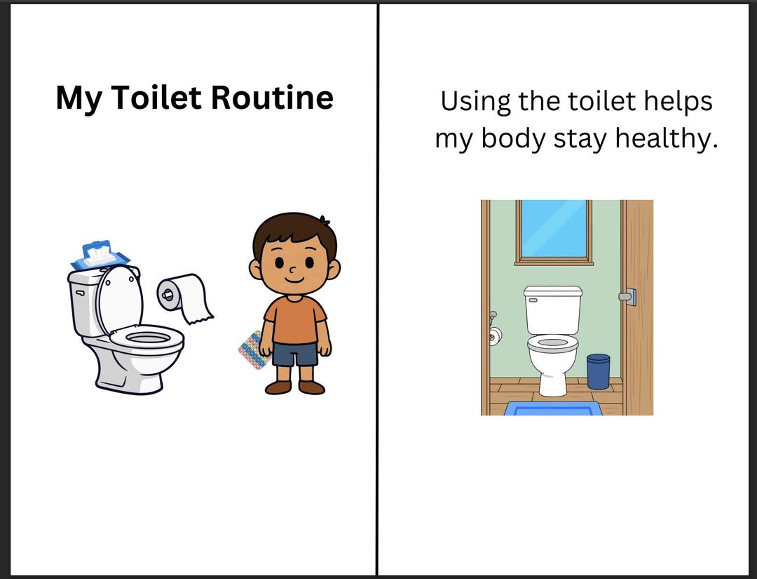 Toilet Routine Social Story | Autism Visual Schedule, Special Education ...