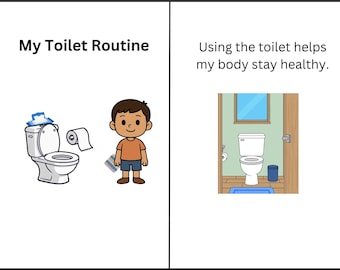 Historia social sobre la rutina para ir al baño / Programa visual para autismo, educación especial (PDF)