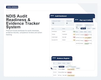 NDIS Audit Checklist Template | Compliance Log & Action Tracker