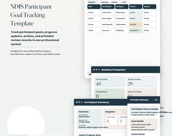 NDIS-werkboek voor het bijhouden van doelen voor deelnemers (digitale download)