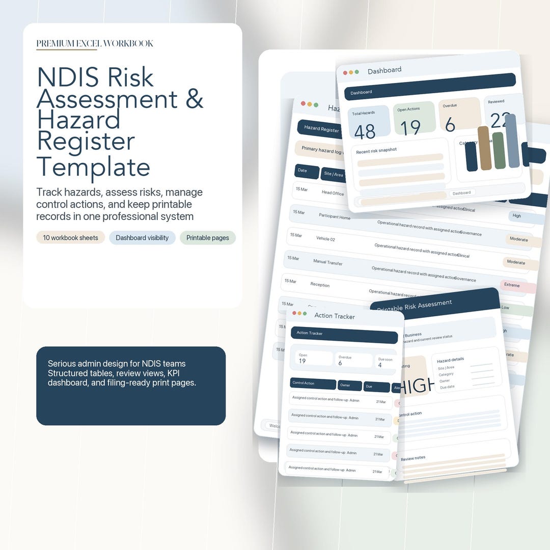 NDIS Risk Assessment Template | Safety & Hazard Log - Etsy