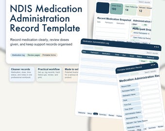 NDIS Medication Chart Template | Medication Administration Record