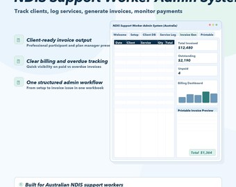 NDIS Client Tracker Template | Participant Management Spreadsheet