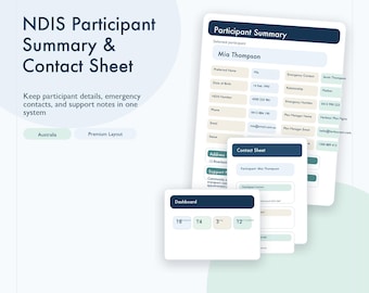 NDIS Client Information Template | Participant Details Sheet
